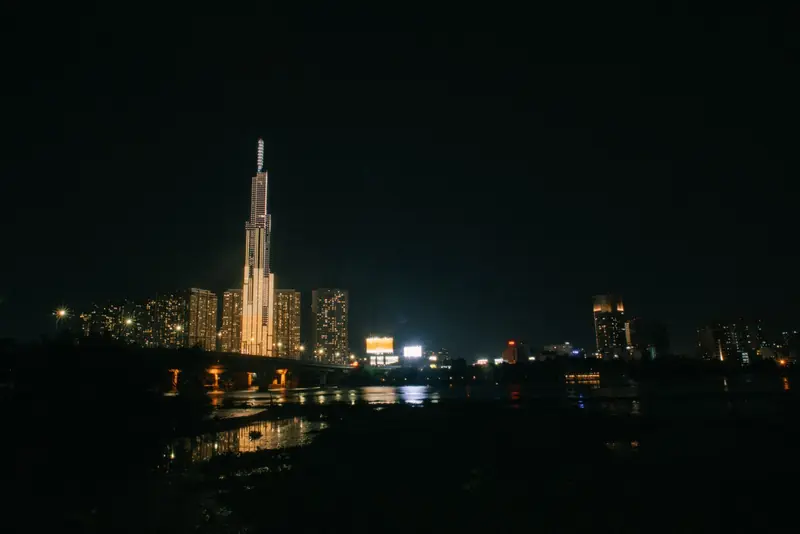 Landmark 81 and the Saigon skyline at night